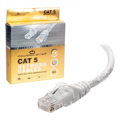 Powermaster CAT 5 Ethernet RJ45 Data Aktarım Kablosu 15 Metre